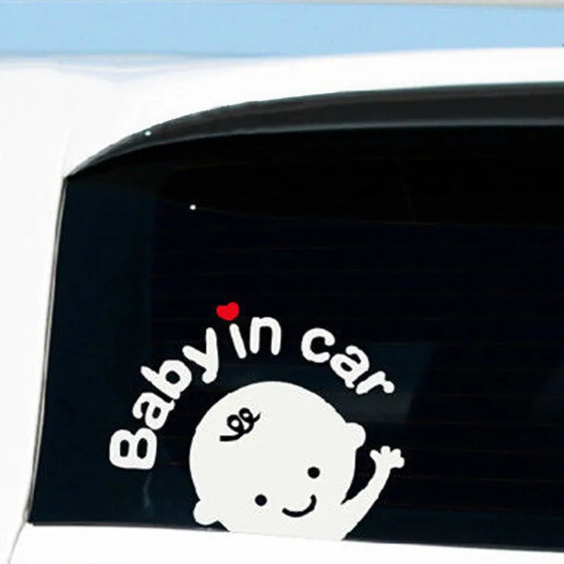 Lovely Decal Material Waving Cute Cartoon Safety Baby In Car Sticker Sign