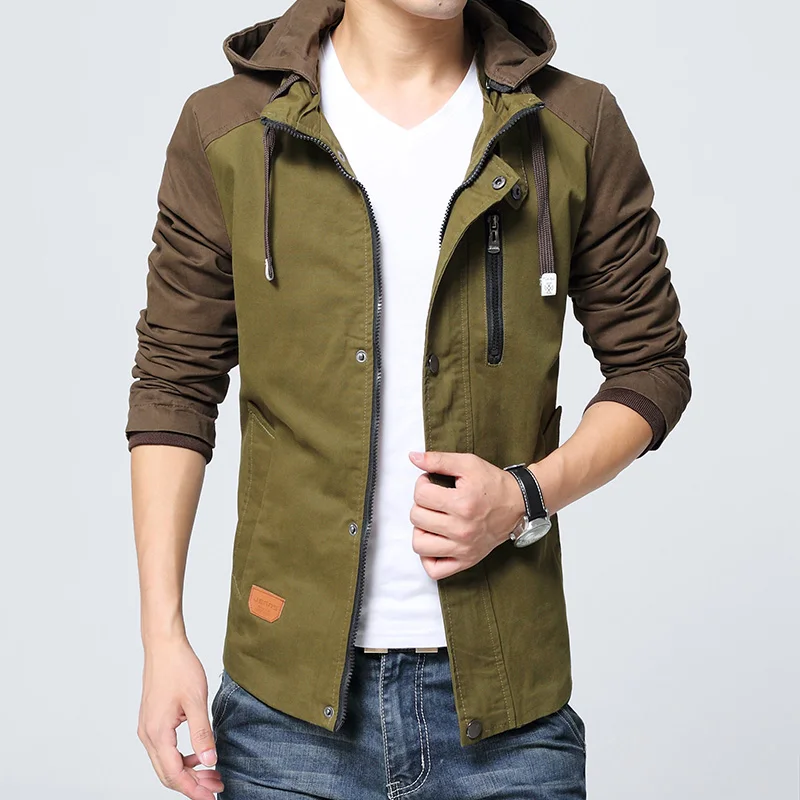 Men's Hooded Jackets New Fashion Autumn Male Army Green Casual jackets