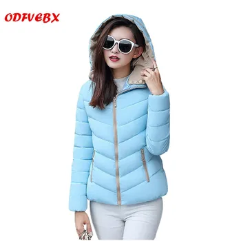 

2020 new winter coats short Female fashion hooded feather cotton jacket coat women's code keep warm long-sleeved jackets ODFVEBX