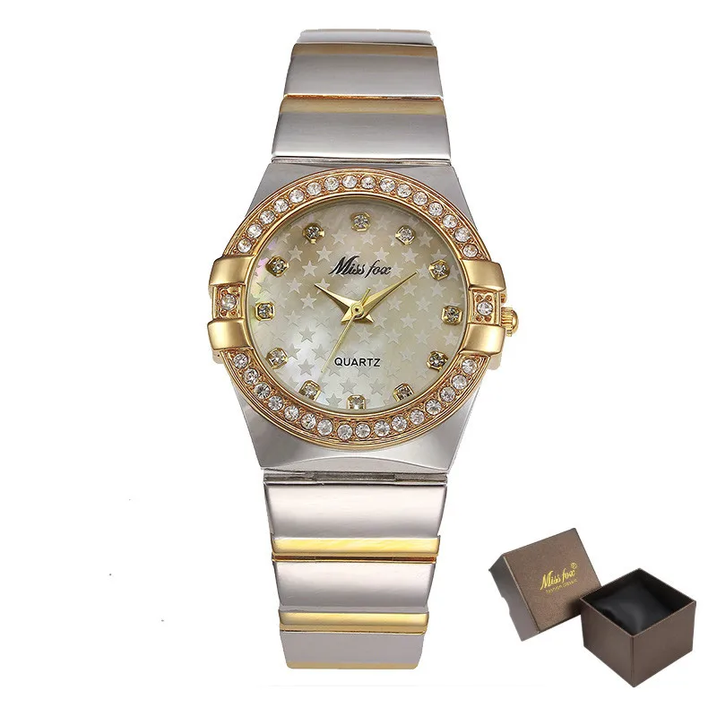 

Gold Watch Fashion Brand Rhinestone Relogio Feminino Dourado Timepiece Women Xfcs Grils Superstar Original Role Watches