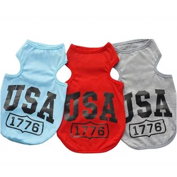 

DogBaby Dog Clothes Small Dog Vest Spring/Summer USA 100% Cotton Pet Puppy Cat T-shirt Dogs Clothing Large Size Dog Costume