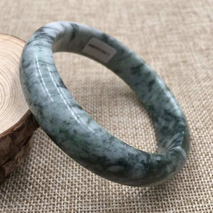 

63mm Certified Grade "A" Natural Green Jadeite Jade Gems Bracelet Bangle 043540