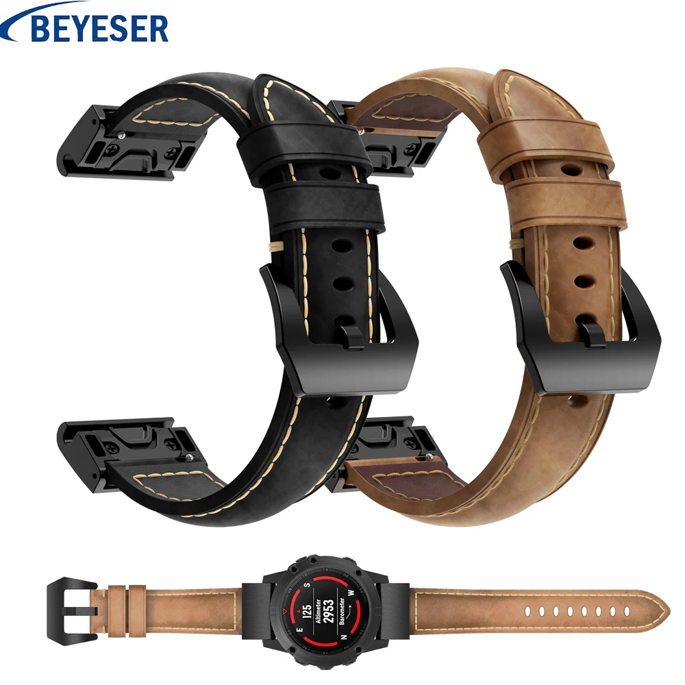 

26MM watch strap for Garmin Fenix 5X Plus leather band For Garmin Fenix 3 HR Sport Replacement Quick release Easy Fit wristband