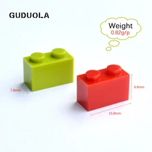Guduola 1×2 высокое кирпич части строительные блоки игрушка совместимы с legoing игрушки Дети DIY логотип массового несколько цветов 120 шт./компл.