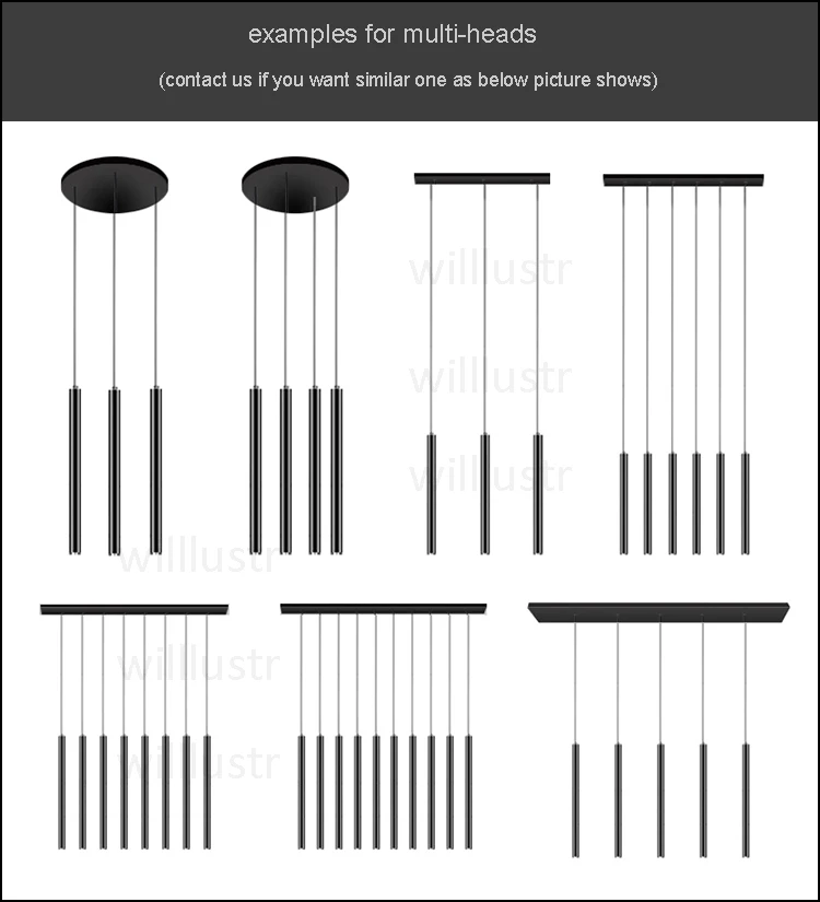Pingente de Alumínio Moderna Lâmpada Suspensão Iluminação Pendurado Cilindro Lâmpadas Tubo Luz Branco Preto Minimalista Luzes Luxo Led 12 suspension light