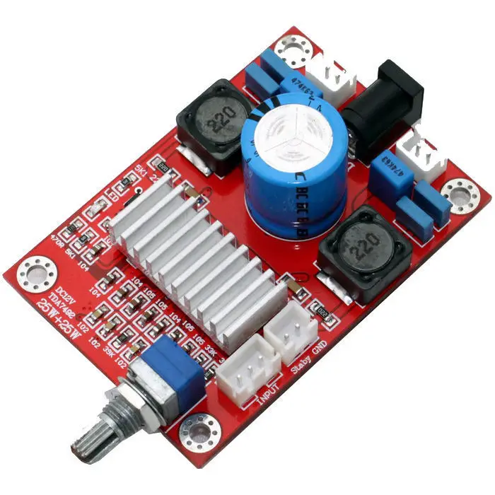 

1PC TDA7492 Class D 2*25W 12V Amp Kit Amplifier Assembled Board