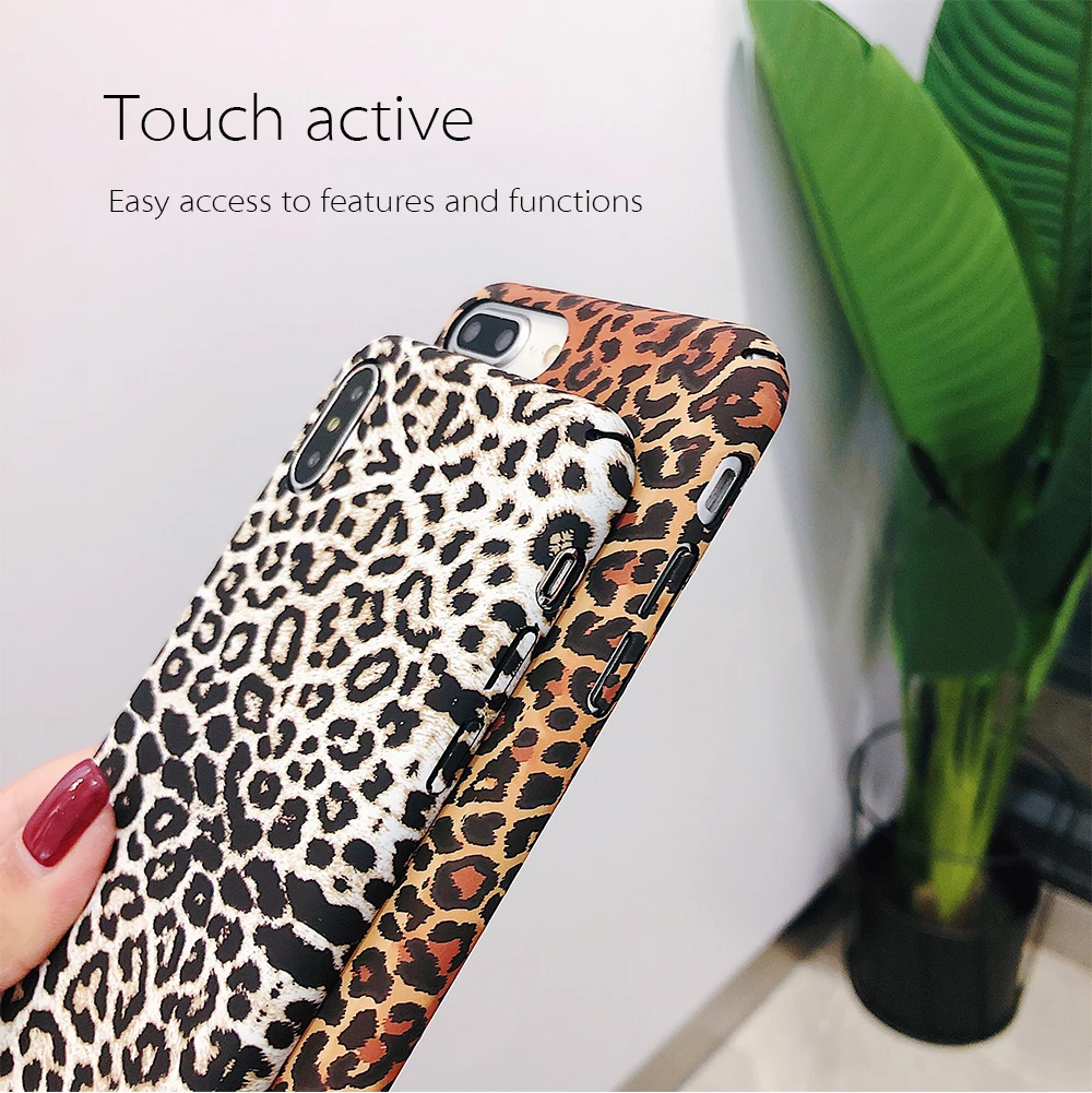 PORTEFEUILLE luxury 360 Full  Sexy screen Leopard Patterned print for IPhone 6 7 8 plus X XS XR XS MAX silicone cover protection (4)