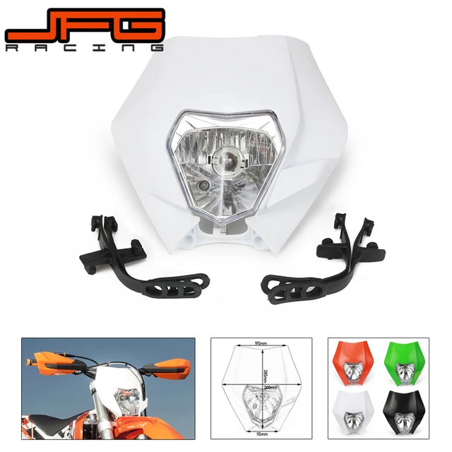 JFG RACING Dirt Bike Headlight Motorcycle Head Light Fairing Mask