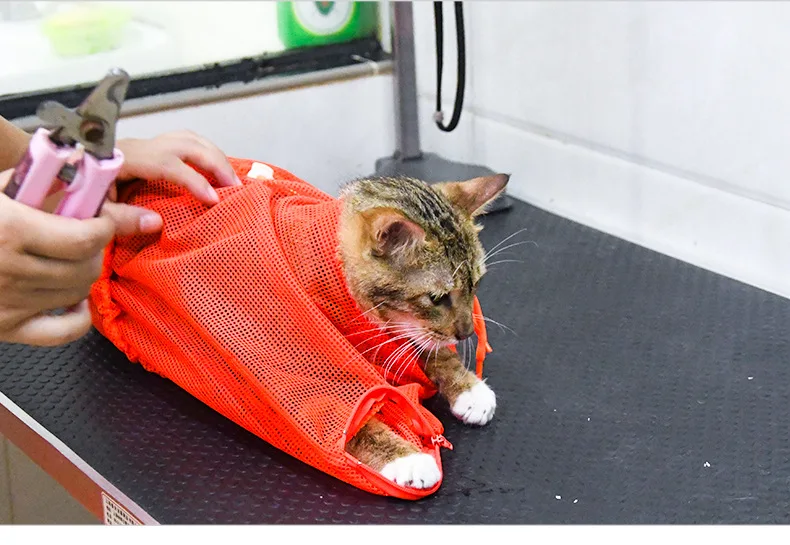 Кошачий душ полиэфирная сетчатая ткань сумочка для умывальных принадлежностей средства по уходу за животными