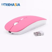 Ультра тонкий 2.4 ГГц USB оптическая Беспроводной Мышь Перезаряжаемые Супер Мини Тонкий Мыши компьютерные приемник для ПК настольного компьютера ноутбука
