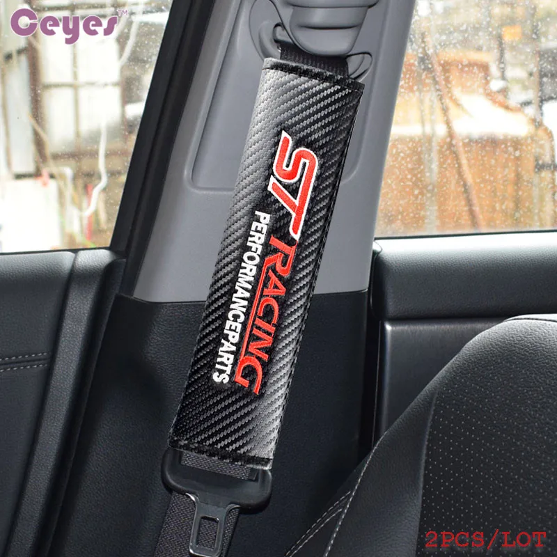 

Ceyes Car-Styling Car Emblems Case For Ford Focus 2 Focus 3 4 2005-2017 ST Racing Mondeo Kuga Mk4 Seat Belt Cover Car Styling