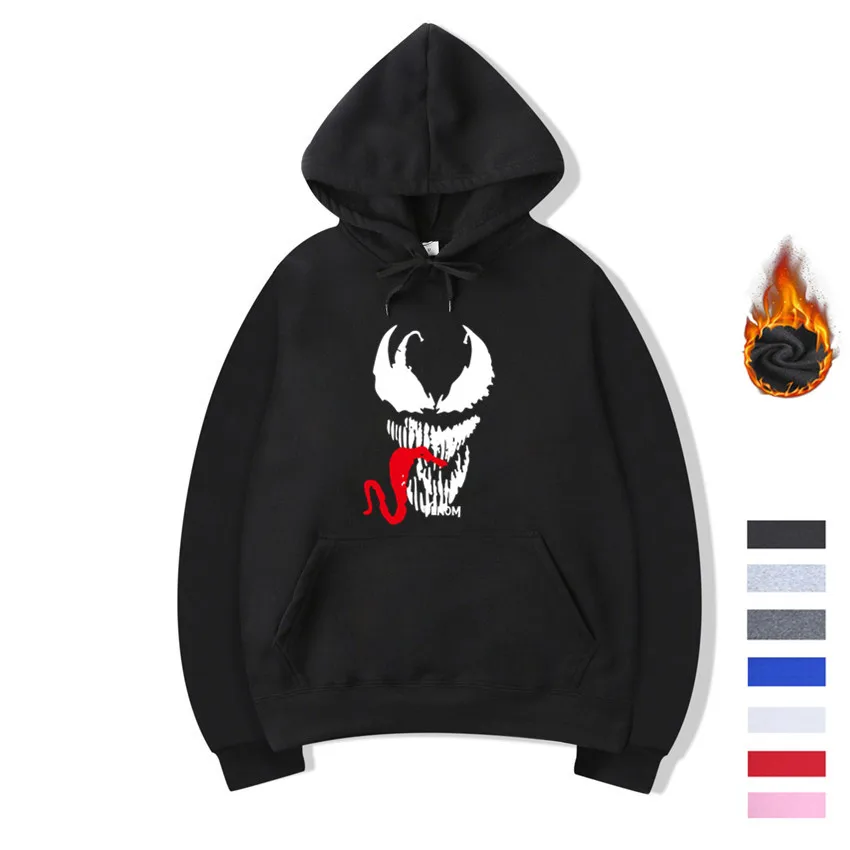 

Men's Movie Venom Funny Design Print Fleece Hoodies Sweatshirts Winter Unisex Cartoon Comic Sweatshirts Hoodies Women Hoody