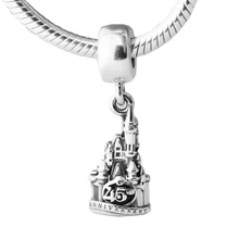Подходит для Pandora браслет Золушка замок Волшебное Королевство 45-й юбилей талисманы серебряные бусины 925 пробы