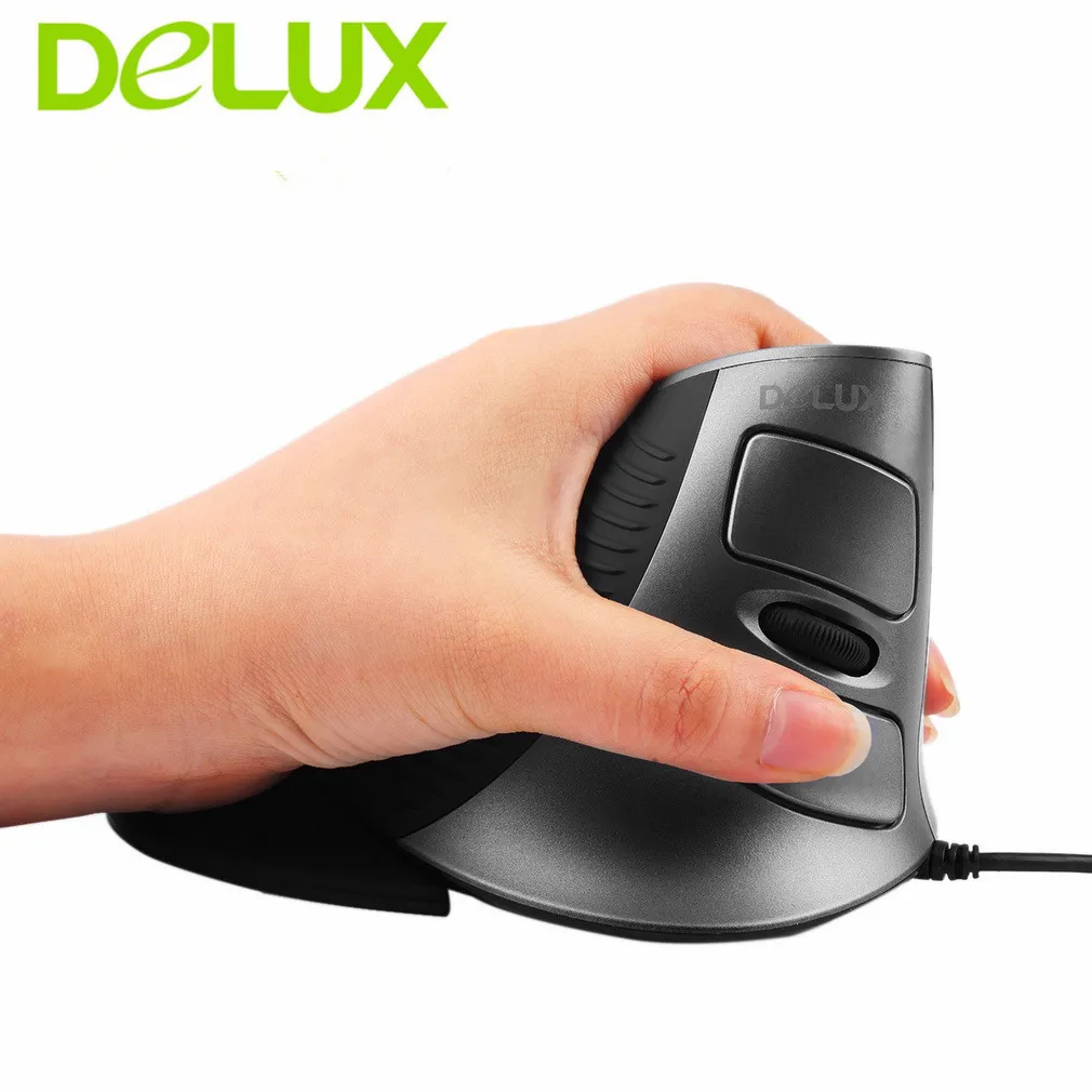 

Delux Wired Laser Mouse Human Engineering Mouse M618 Laser Ergonomic Vertical Mouse for PC laptop computer Wholesale