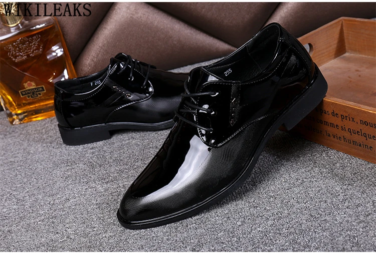 Оксфорды для мужчин лакированная кожа Мужские модельные туфли кожаные Coiffeur мужские итальянские ботинки zapatos hombre vestir zapatilla hombre