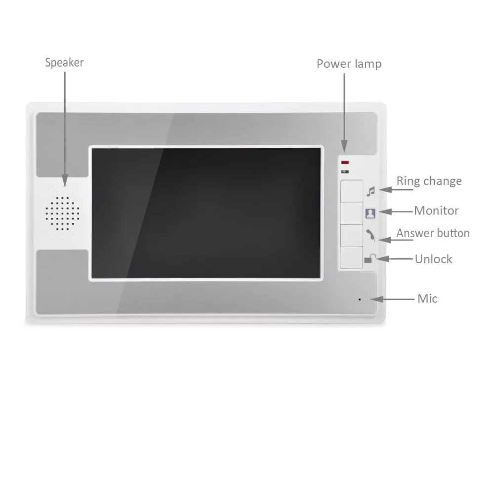 Проводной 7 "видеодомофон домофон система Открытый водостойкий дверной Звонок камера домофон система дверной звонок Бесплатная доставка