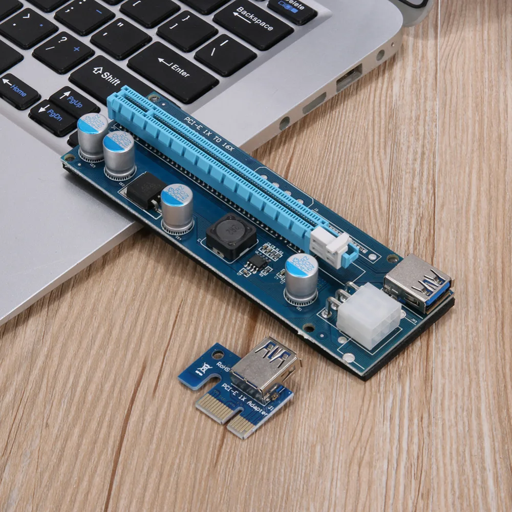 006C PCI-E PCI Express 1X до 16X расширитель графическая плата адаптер 6Pin порт питания для BTC Miner
