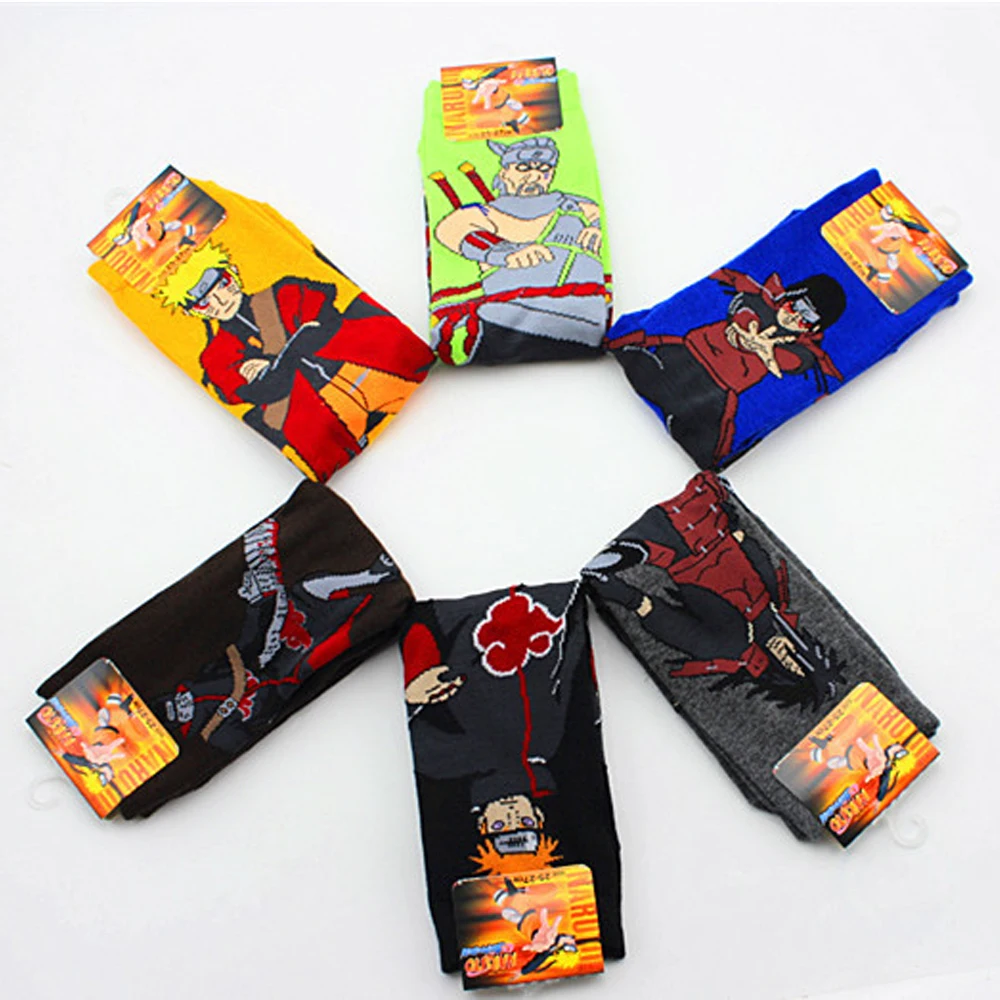 Аниме мужские хлопковые носки Наруто Uzumaki UchihaSasuke HatakeKakashi чулки Косплей для