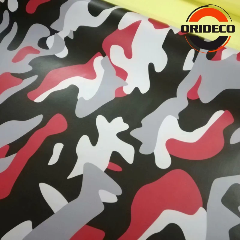 New Arrival red black white camo vinyl wraps 6