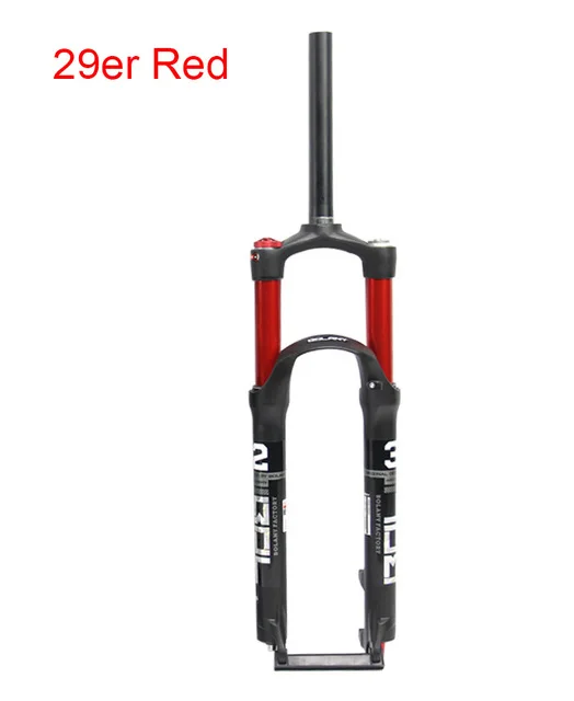 Двойной воздушная камера велосипедная амортизационная вилка Алюминий воздуха газовый амортизатор 100 мм передняя вилка 26/27. 5/29 дюймов горный велосипед части - Цвет: 29er Red