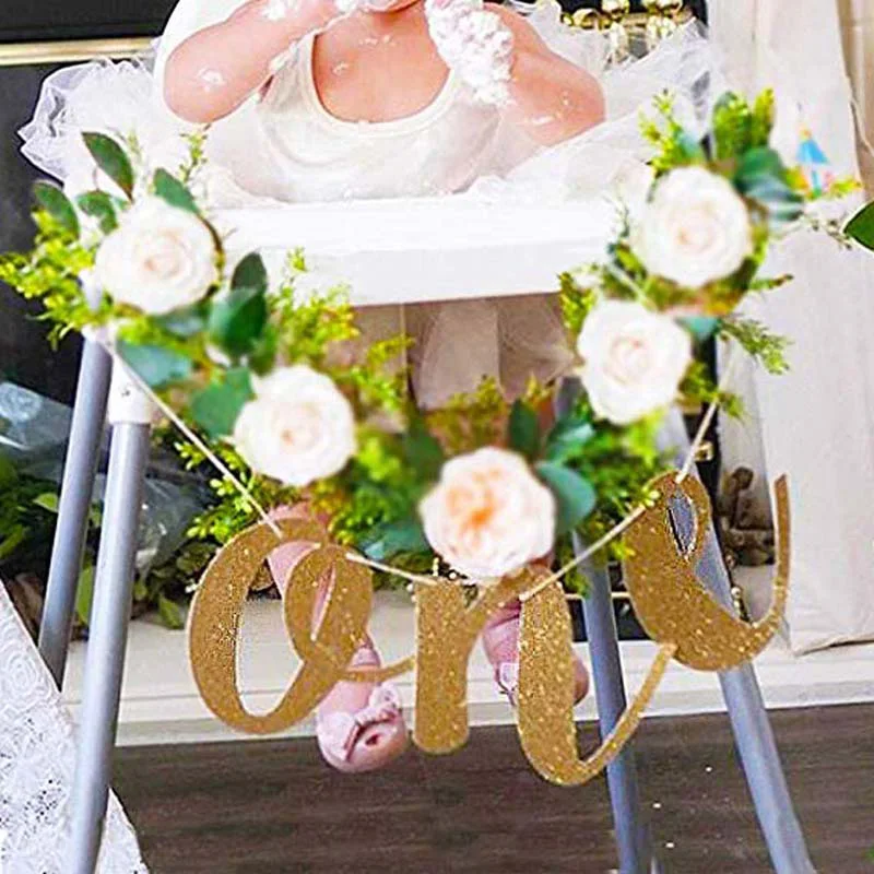 Birthday Banner Party Decorations Glitter One Banner Letter Garland