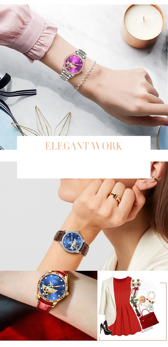 Швейцария LOBINNI Элитный бренд для женщин часы Японии Импорт Автоматические Механические Сапфир женские часы с бриллиантамы L2007-10