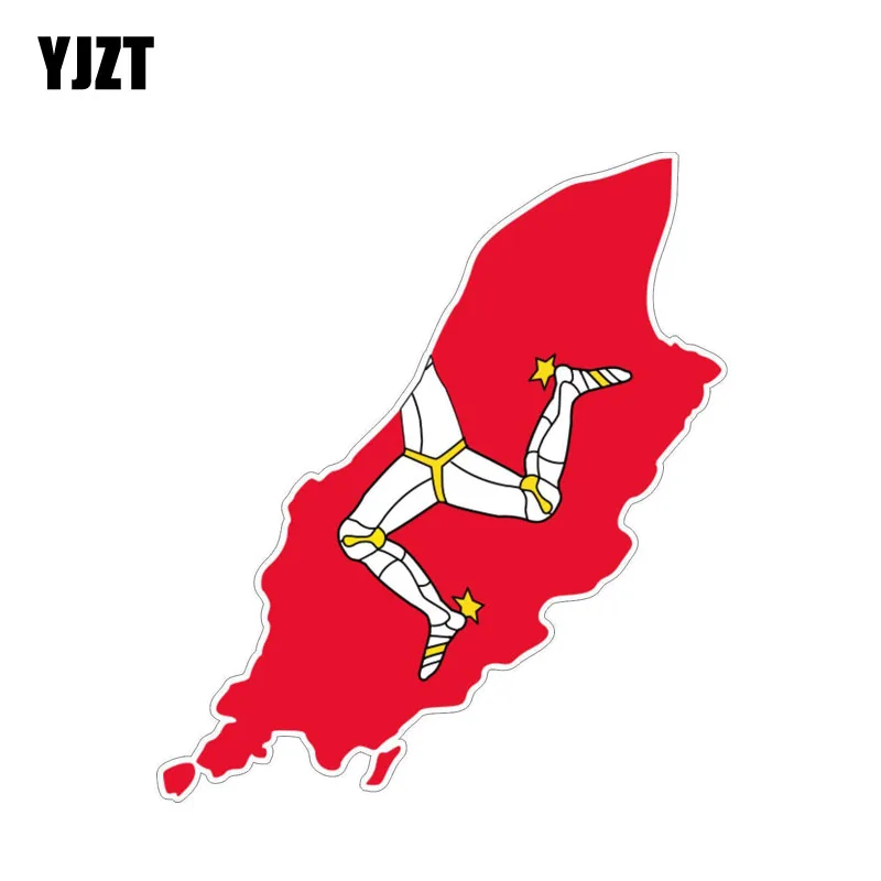 

YJZT 16.6CM*6.3CM Personality Isle Of Man Map Car Styling Helmet Car Sticker Decal 6-1909