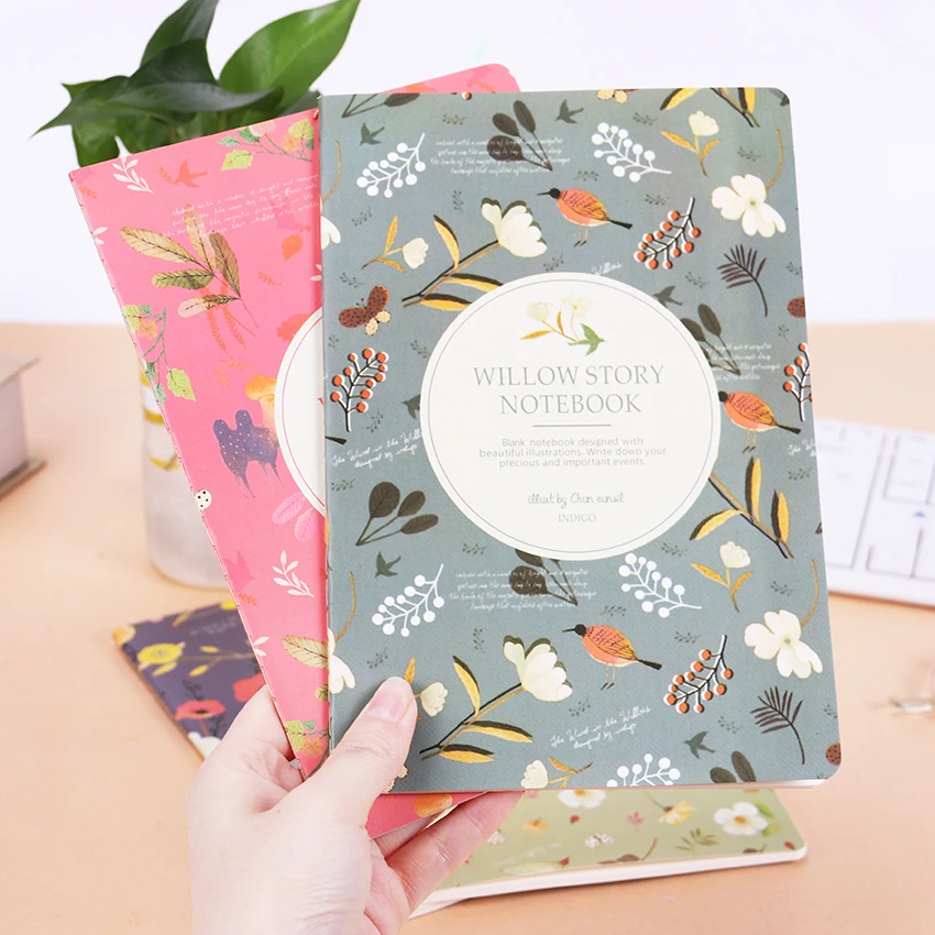 

1PC Cute Kawaii Cartoon Animal Notebook Lovely Flower A5 Notepad for Kids Student Gift Korean Stationery