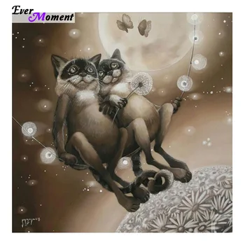 

Ever Moment diamond embroidery diy 5d diamond cross-stitch kits almaznaya mosaic diamond painting patchwork cartoon cats ASF206