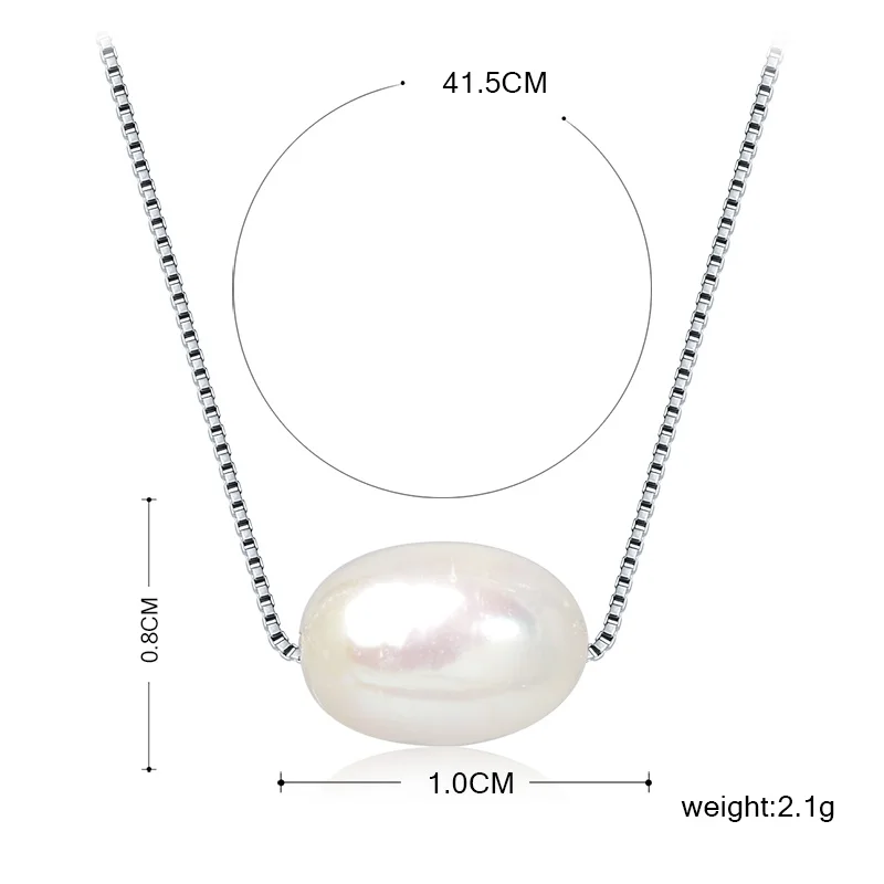 Funmor настоящая Подвеска из натурального пресноводного жемчуга ожерелье для женщин девочек с 925 пробы серебряной цепочкой ювелирные изделия аксессуары Подарки