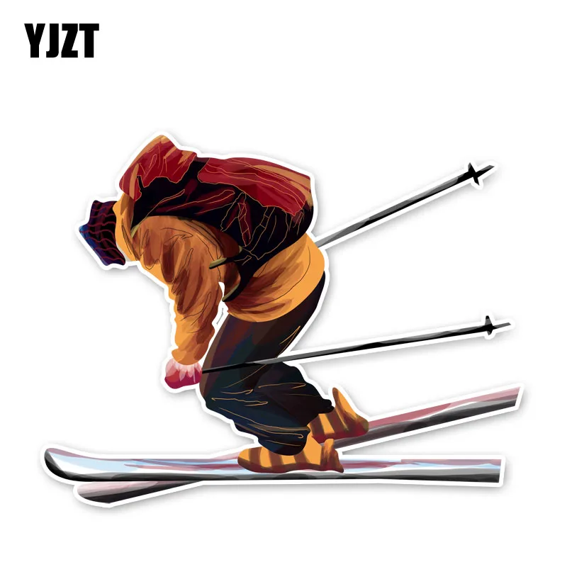

YJZT 11*14.2CM Coolest Skiing Fitness Graphic Car Stickers Accessories Bumper Car Window 11A-1910
