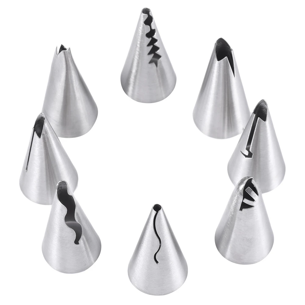 8pcs Stainless Steel Buttercream Icing Piping Nozzles DIY Baking Tools