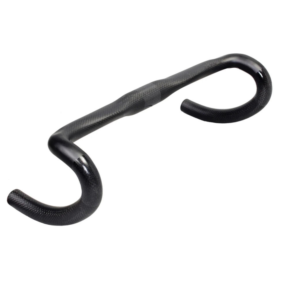 NO LOGO Top Road Bicycle Handle Bar 3K Full Carbon Fiber Bike Handlebar Bent To 380mm Cycling Drop Bar (2)