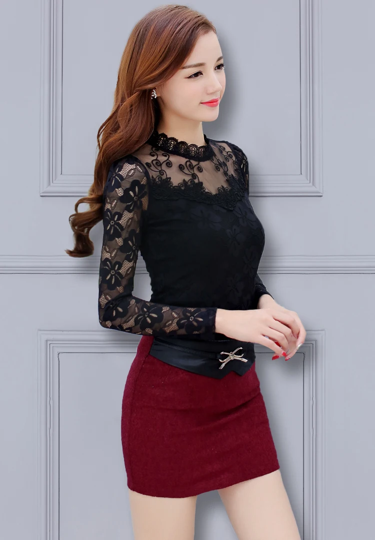 FREE SHIPPING 90s Mesh Lace Blouse OG0772