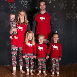 Семейный Рождественский пижамный комплект, теплая одежда для сна для взрослых и детей, одежда для сна для мамы и дочки, одинаковые