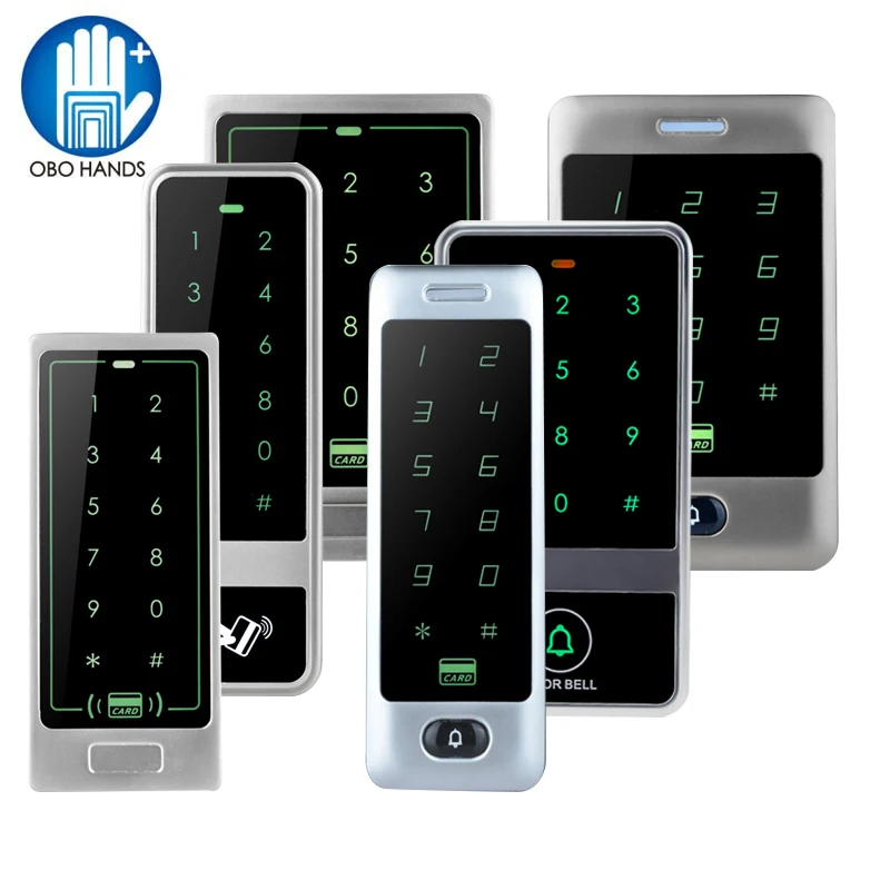 

Metal RFID Access Control Keypad System Touch Panel Access Controller Reader Full Program with 10 RFID 125KHz Keyfobs Door Lock