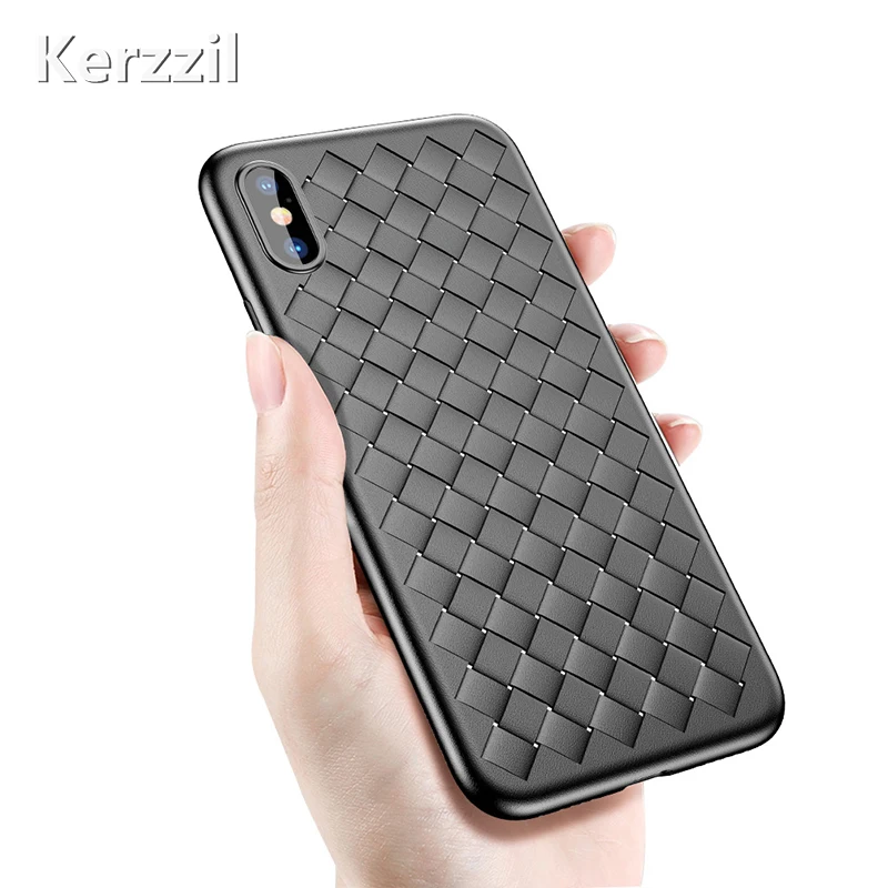Kerzzil супер мягкий чехол для iPhone 6 6s Plus Роскошный телефона 7 8 сетчатый плетёный