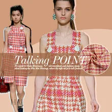 Изготовленный На Заказ тысяча птиц сетки моды небольшой ладан Ветер шерсть ткань Мечта красивый розовый платье плетеная шерстяная ткань