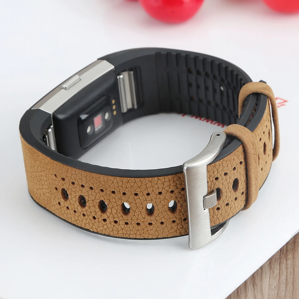 Кожаные спортивные дышащие ремни для Fitbit Charge 2 умные часы замена роскошные модные ремни браслет часы ремешок