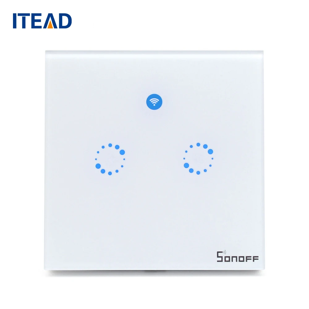 

Sonoff T1 EU Remote Control Light Switch Wall Panel 1/2 Gang Wireless Smart Touch ON/OFF Plate Work With Alexa/Nest smart home