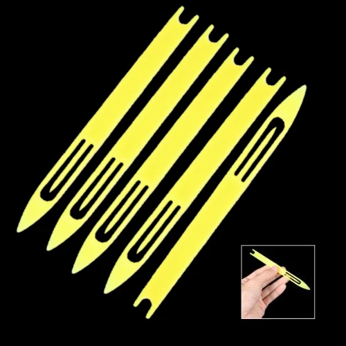 5 Yellow Plastic Fishing Net Repair Netting Needle Shuttles