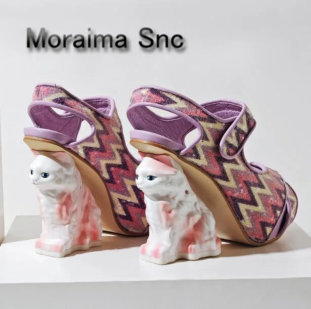 Moraima Snc Luxury design with heels pumps Cat strange style high heels