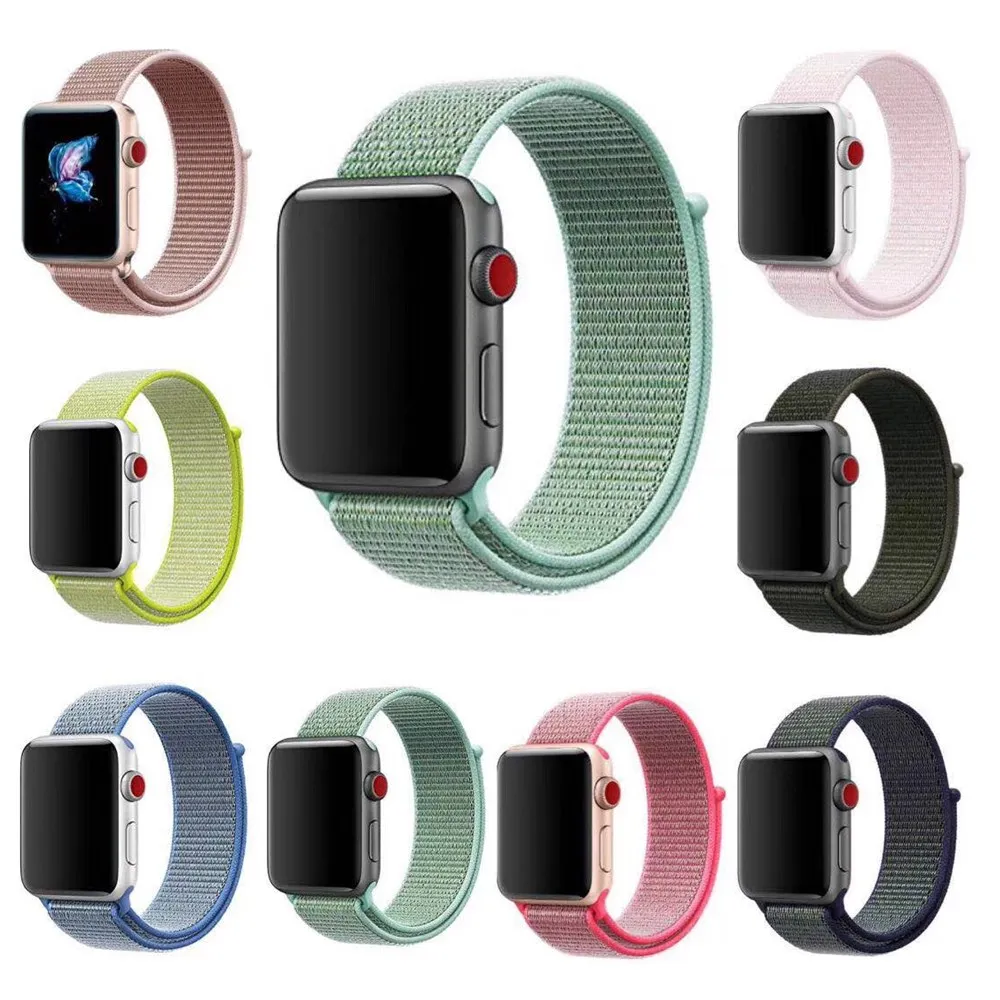 

New Arrival Nylon Sport Loop Replacment Band for Apple Watch Series 2/3/4/5 Lightweight Soft Breathable Woven Strap 38/42/40/44