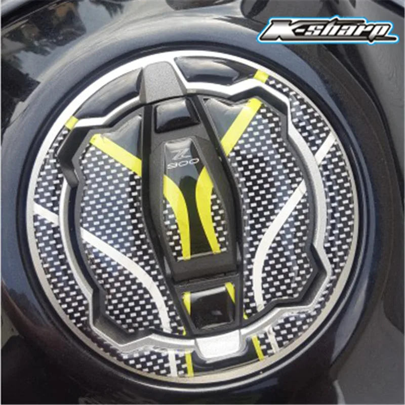 

K-sharp 3D Carbon Fiber Tank Gas Cap Pad Pad Filler Cover Sticker decals Fit KAWASAKI Z900 Z 900 2017