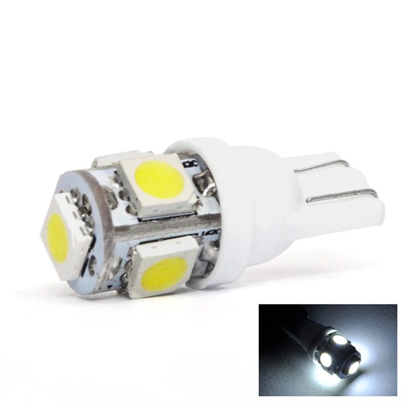 Оптовая Продажа 500x T10 W5W светодиодный лампы 5 SMD 5050 194 168 супер яркий Клин лампочки