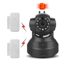 Wireless HD Alarm IP Camera Wifi Two Way Audio Onvif P2P Network Security Surveillance Camera Add Door Sensor CCTV Alarm System