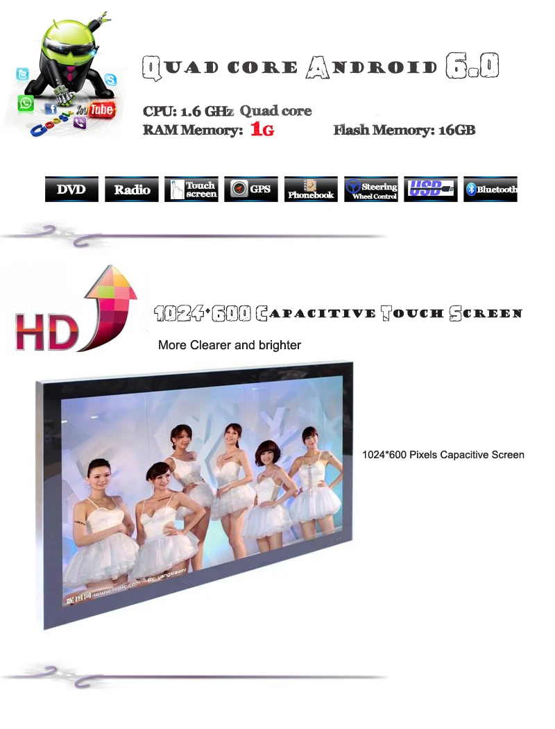 Discount Android 6.0 Car DVD Player for Peugeot 207 SW CC 2007 2008 2009 2010 2011 2012 2013 2014 car radio stereo gps Navi BT wifi 3/4G 4