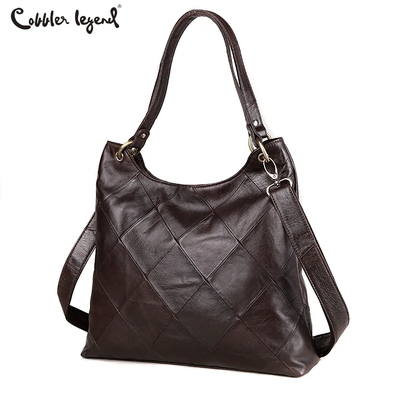 Cobbler Legend Diamond Genuine Leather Luxury Handbags Women Tote Bags