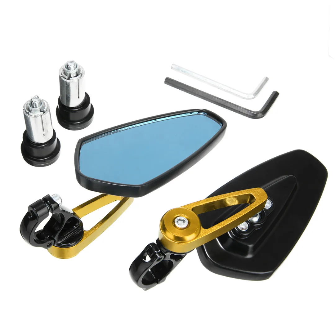 Mayitr 1 Set Motorcycle Aluminum 7/8" 22mm Bar End Side Rearview Mirror Universal Motorbike Bike Handlebar Rear View Mirrors