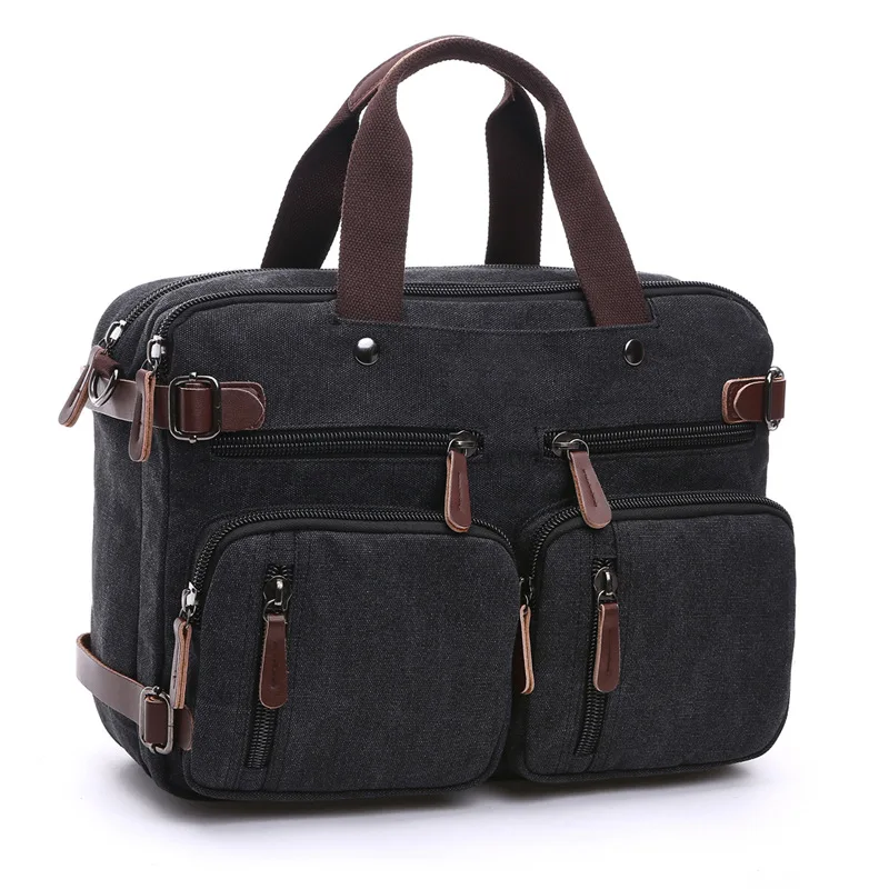 2019 Men Leisure Canvas Bag Multifunction Laptop Crossbody Handbag Travel Bags
